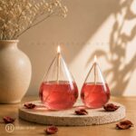 شمع پیرکس اشکی ست دو عددی با طراحی مینیمال و شیشه مقاوم پیرکس