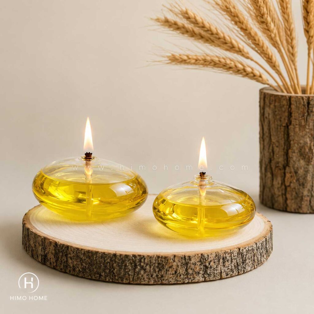 شمع پیرکس عدسی با چوب روستیک