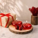 شمع پیرکس عدسی پک یلدای بزرگ مناسب دکور و هدیه شب یلدا