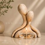 شمع پیرکس دلبر با طراحی مدرن، شیشه دست‌ساز شفاف مناسب دکوراسیون منزل و میز پذیرایی