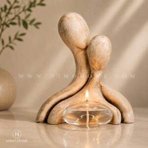 شمع پیرکس دلبر با طراحی مدرن، شیشه دست‌ساز شفاف مناسب دکوراسیون منزل و میز پذیرایی