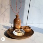 نمای نزدیک شمع پیرکس و اسنوفر پیرکس در ست مانا