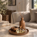 مانا | ست دکوری شمع پیرکس و چوب گردو - تصویر 4