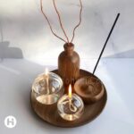 روشا | ست دکوراتیو شمع پیرکس و اکسسوری چوبی - Image 7